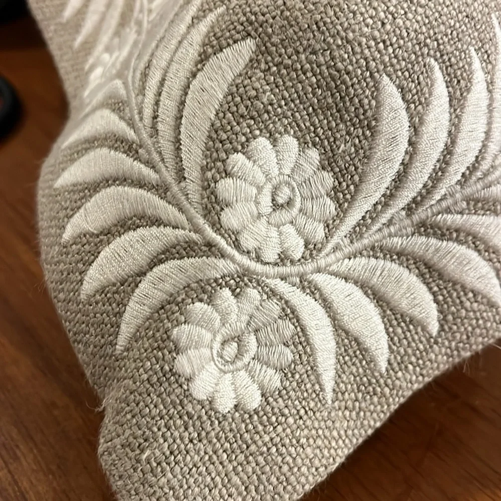 Ralph Lauren Braedyn Dark Natural Linen Floor Throw Pillow 22”x22” new